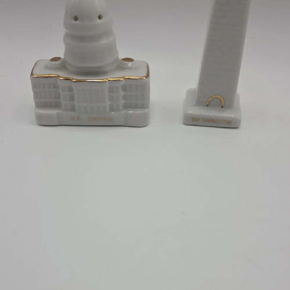 Salt And Pepper Shakers Vintage White and Gold Whitehouse